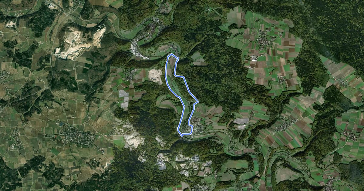 Маршрут Altmühltal-Rundweg на спутниковом снимке