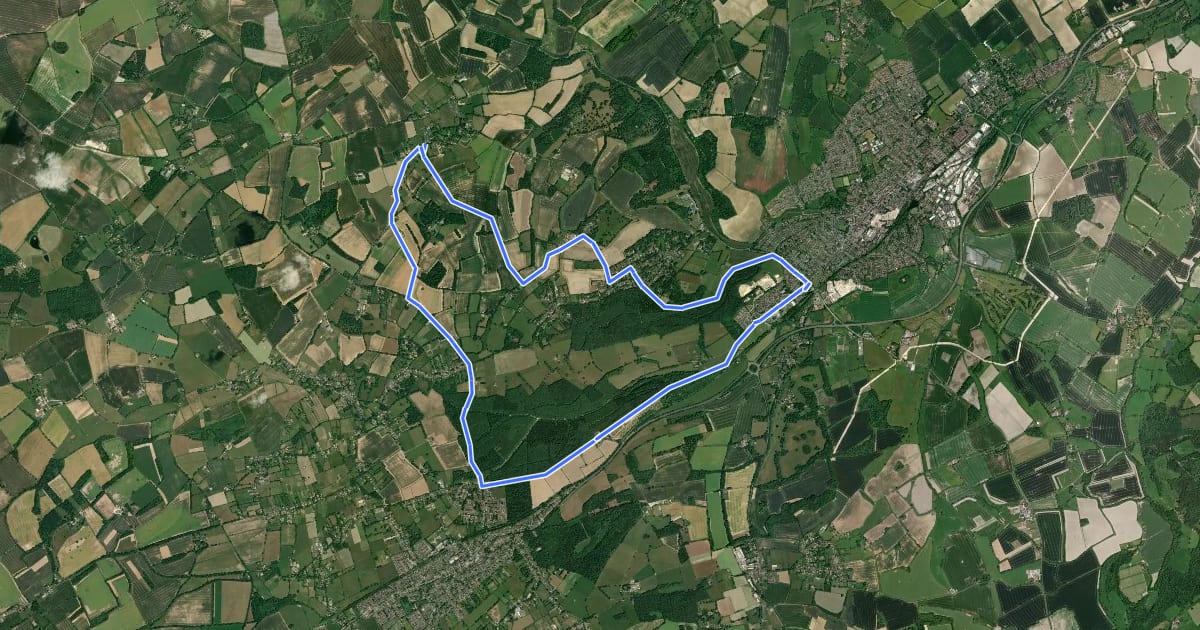 Маршрут Alton Off-Road Cycle Trail на спутниковом снимке