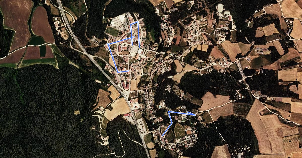 Маршрут Altres camins - Serinyà на спутниковом снимке