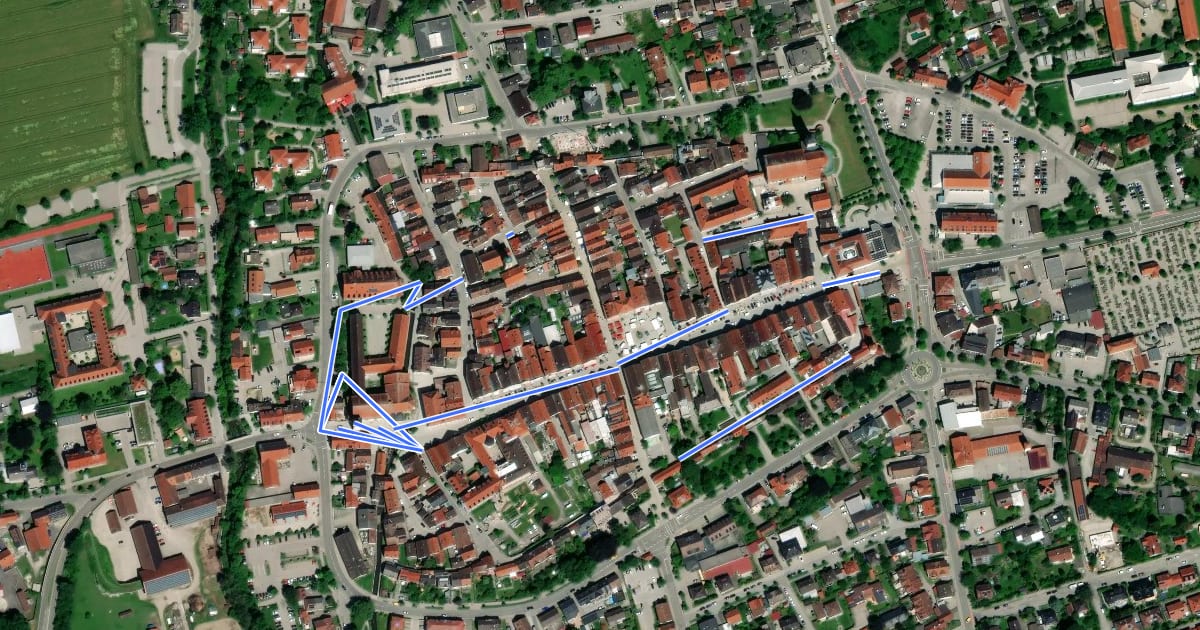 Маршрут Altstadtrunde на спутниковом снимке