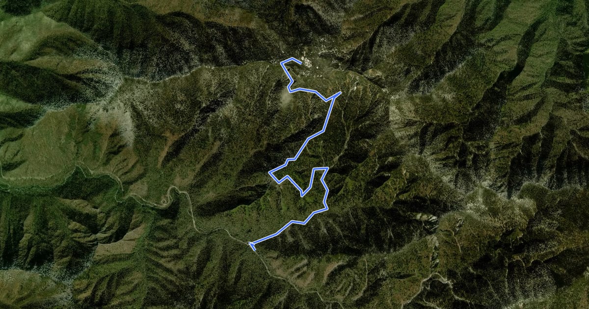 Маршрут Alum Cave Trail на спутниковом снимке
