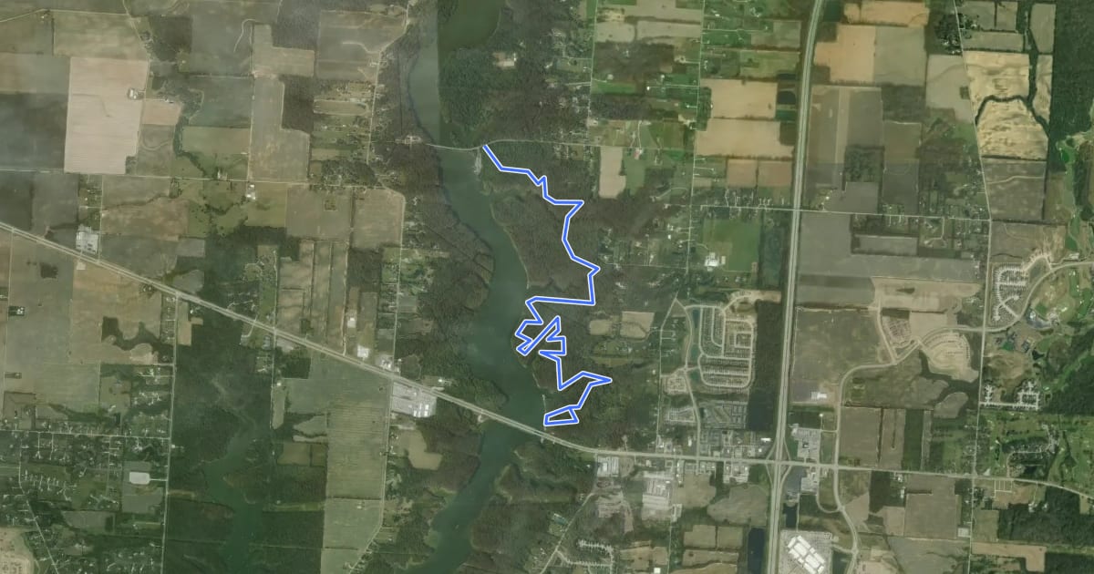 Маршрут Alum Creek - Hunter Hollow на спутниковом снимке