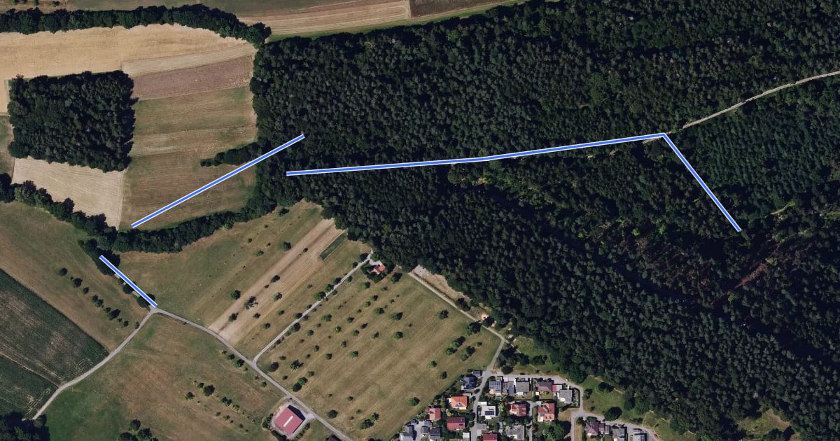 Маршрут Alzenbrunnen - Kooväcker на спутниковом снимке
