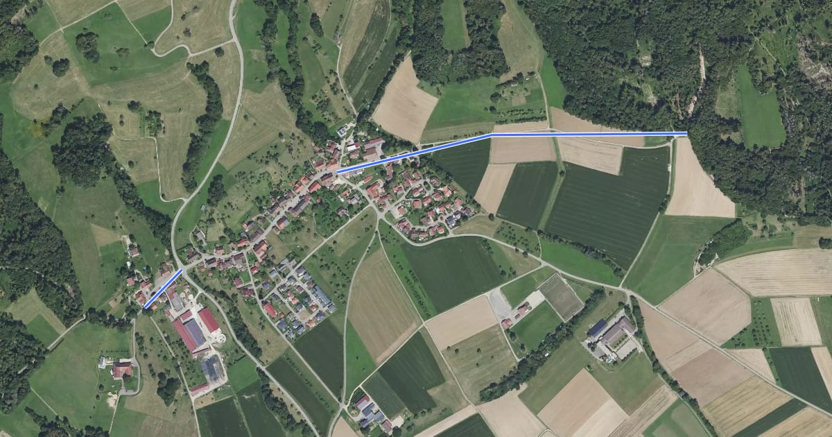 Маршрут Am Bühl - Stetten Haldenhof на спутниковом снимке