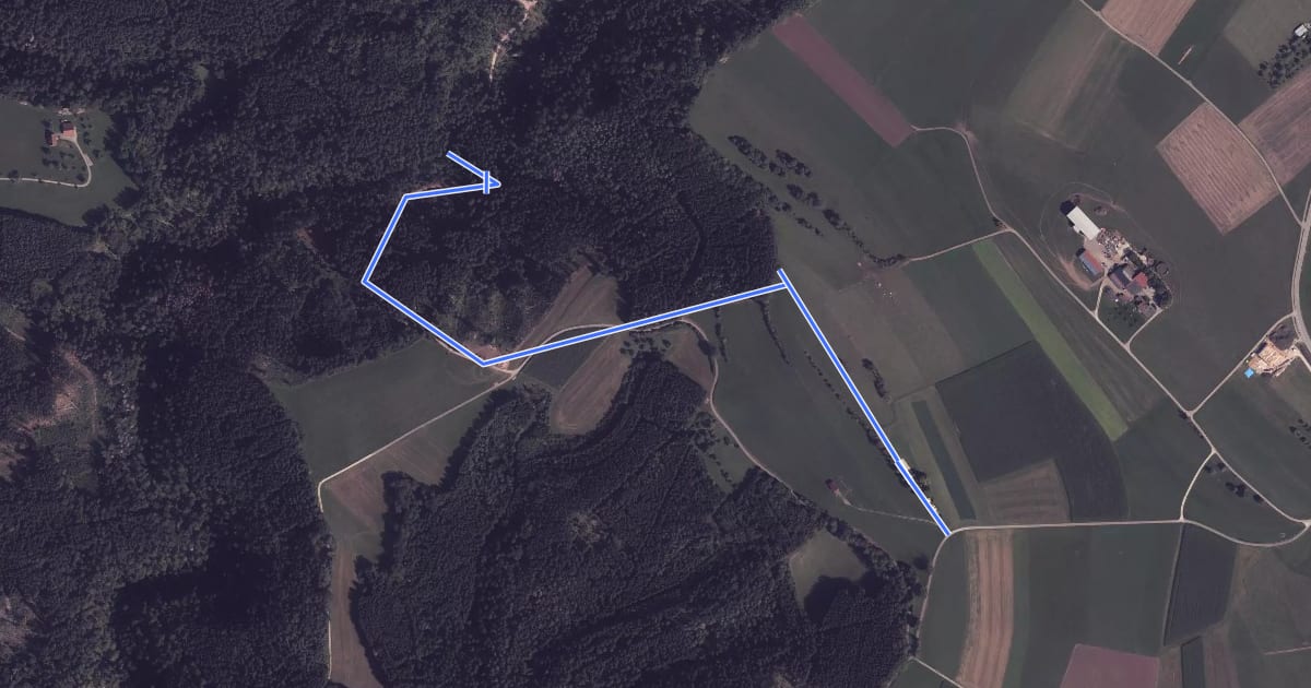 Маршрут Am Balgenbächle - Wanderparkplatz Burgmühlenweg на спутниковом снимке