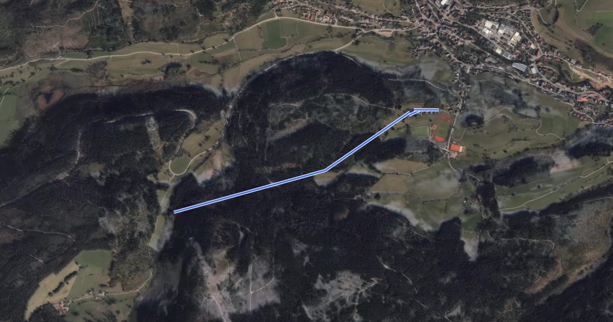 Маршрут Am Geo Park - Am Pflumberg на спутниковом снимке