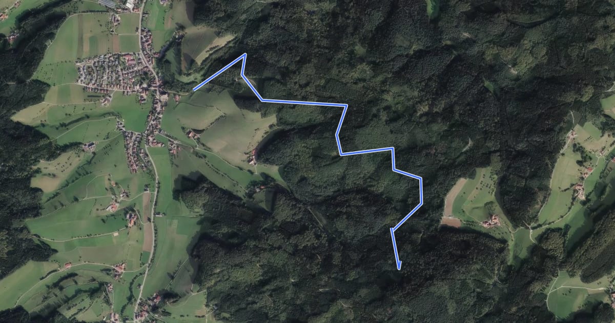 Маршрут Am Goldbühl - Kreuzweg на спутниковом снимке