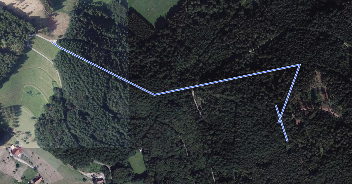 Маршрут Am Grenzweg - Kleineck на спутниковом снимке
