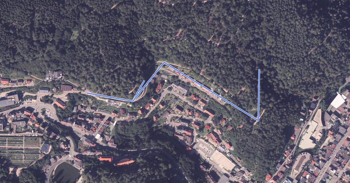 Маршрут Am Kroneck - Ehrenmal на спутниковом снимке