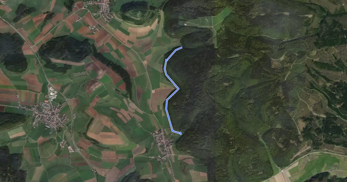 Маршрут Am Niedental - Hondingen Am Kirchberg на спутниковом снимке