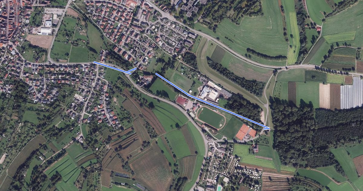 Маршрут Am Osterbach - Rückhaltebecken на спутниковом снимке