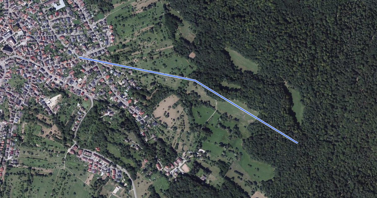 Маршрут Am Pfad - Malsch Amtfeldstraße на спутниковом снимке