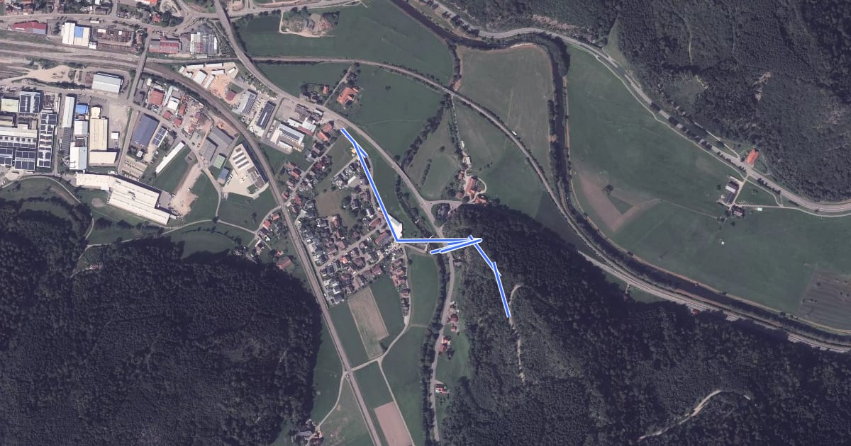Маршрут Am Schänzle - Gutach-Turm Gasthaus Hirsch на спутниковом снимке