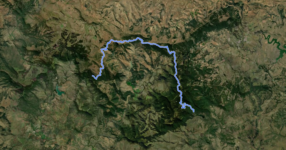 Маршрут Amatola Hiking Trail на спутниковом снимке