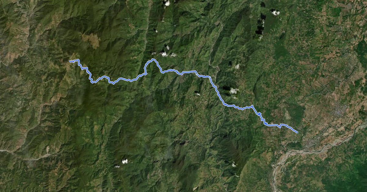 Маршрут Ambaguio Trail to Pulag на спутниковом снимке
