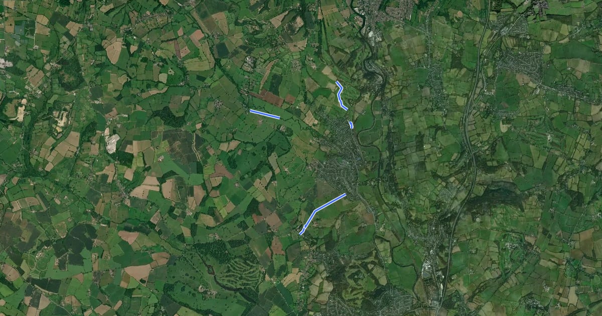 Маршрут Amber Valley Routeway Walk 10 на спутниковом снимке