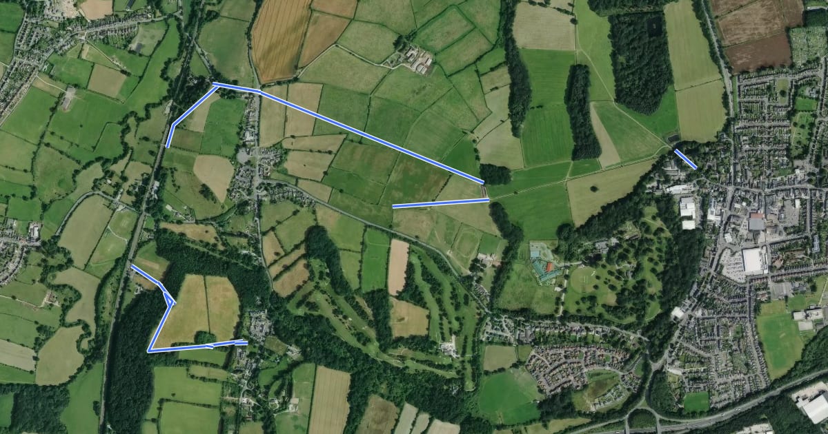 Маршрут Amber Valley Routeway Walk 3 на спутниковом снимке