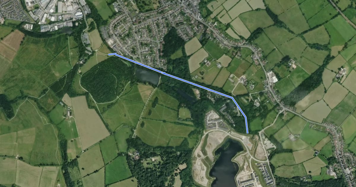 Маршрут Amber Valley Routeway Walk 6 на спутниковом снимке