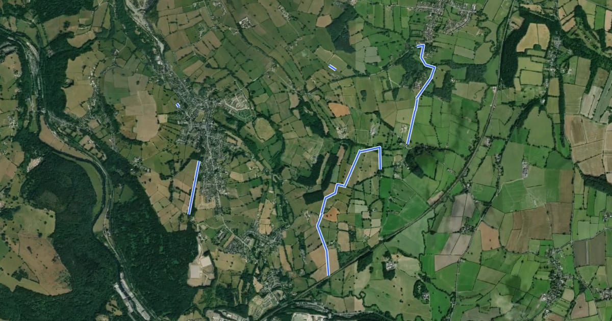 Маршрут Amber Valley Routeway Walk 7 на спутниковом снимке