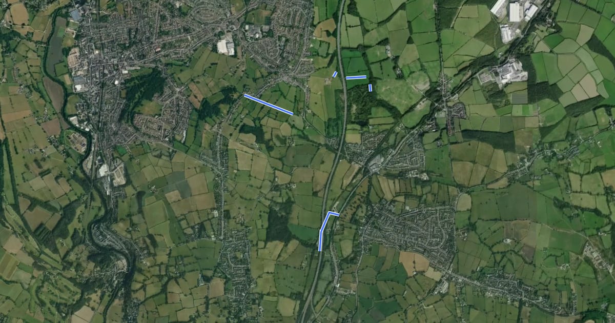 Маршрут Amber Valley Routeways Walk 11 на спутниковом снимке