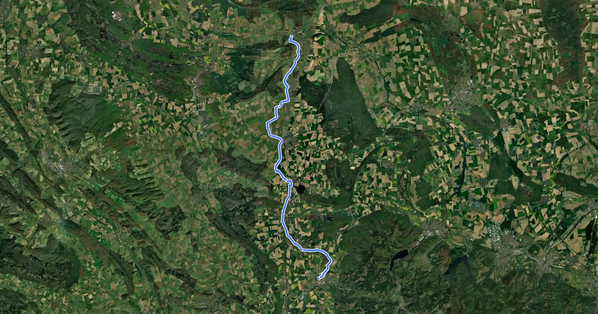 Маршрут Ambergau-Radweg на спутниковом снимке