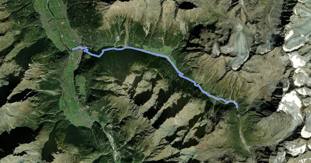 Маршрут Amberger Hütte на спутниковом снимке