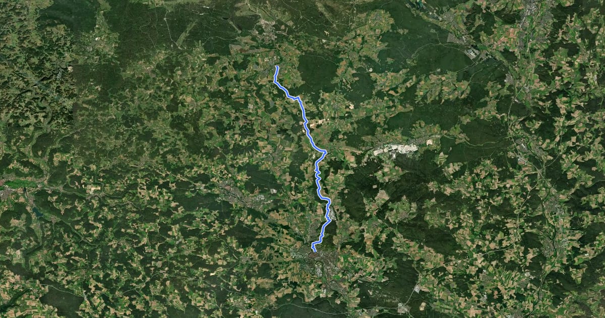 Маршрут Amberger Weg на спутниковом снимке