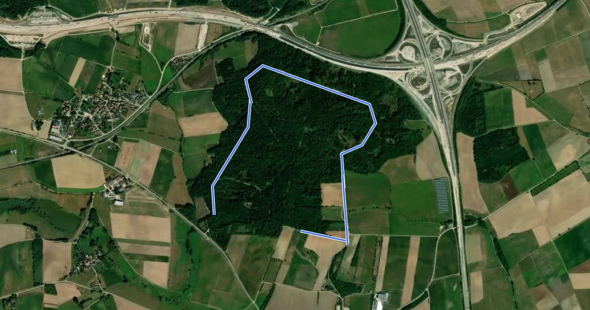 Маршрут Ameisenweg Schnelldorf на спутниковом снимке