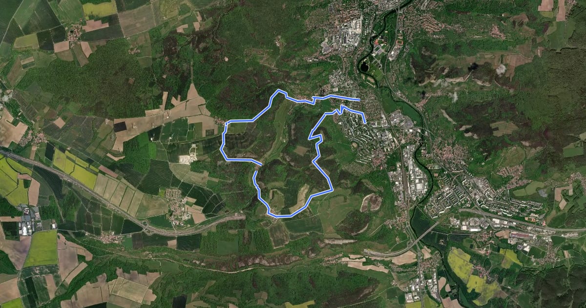 Маршрут Ammerbach-Coppanz-Oßmaritz-Winzerla на спутниковом снимке