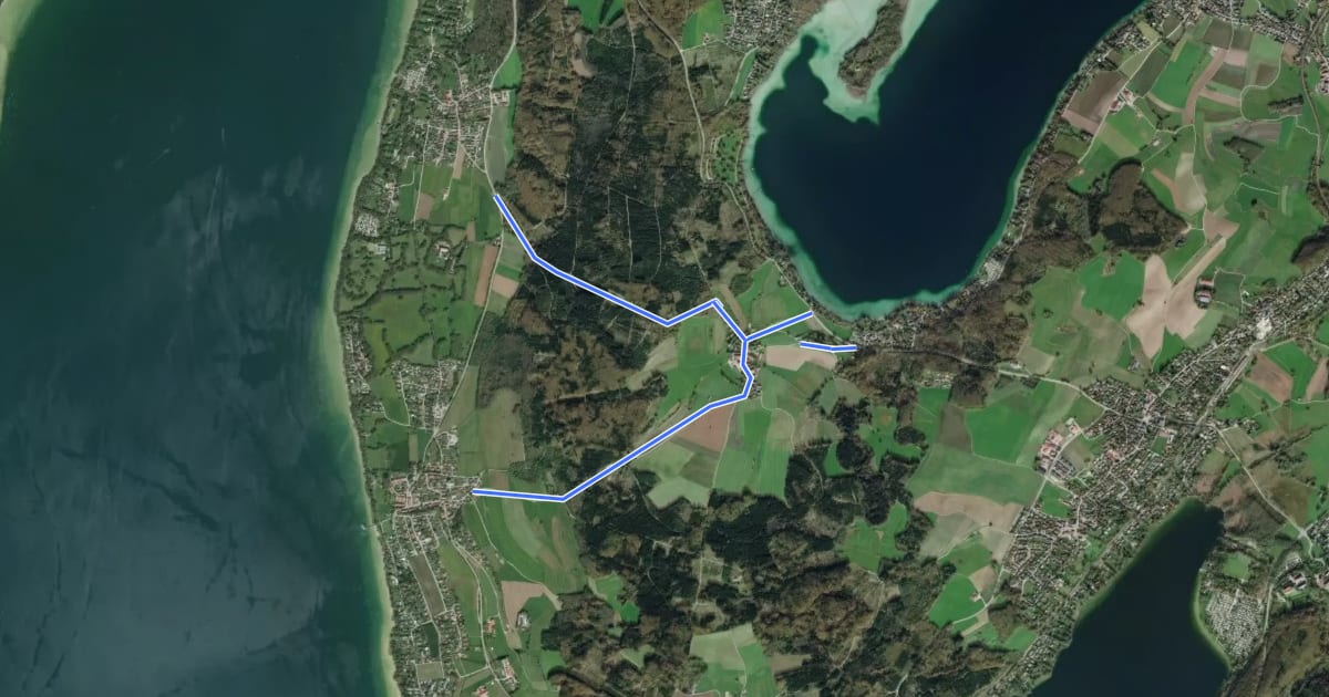 Маршрут Ammersee Wörthsee Verbindung на спутниковом снимке