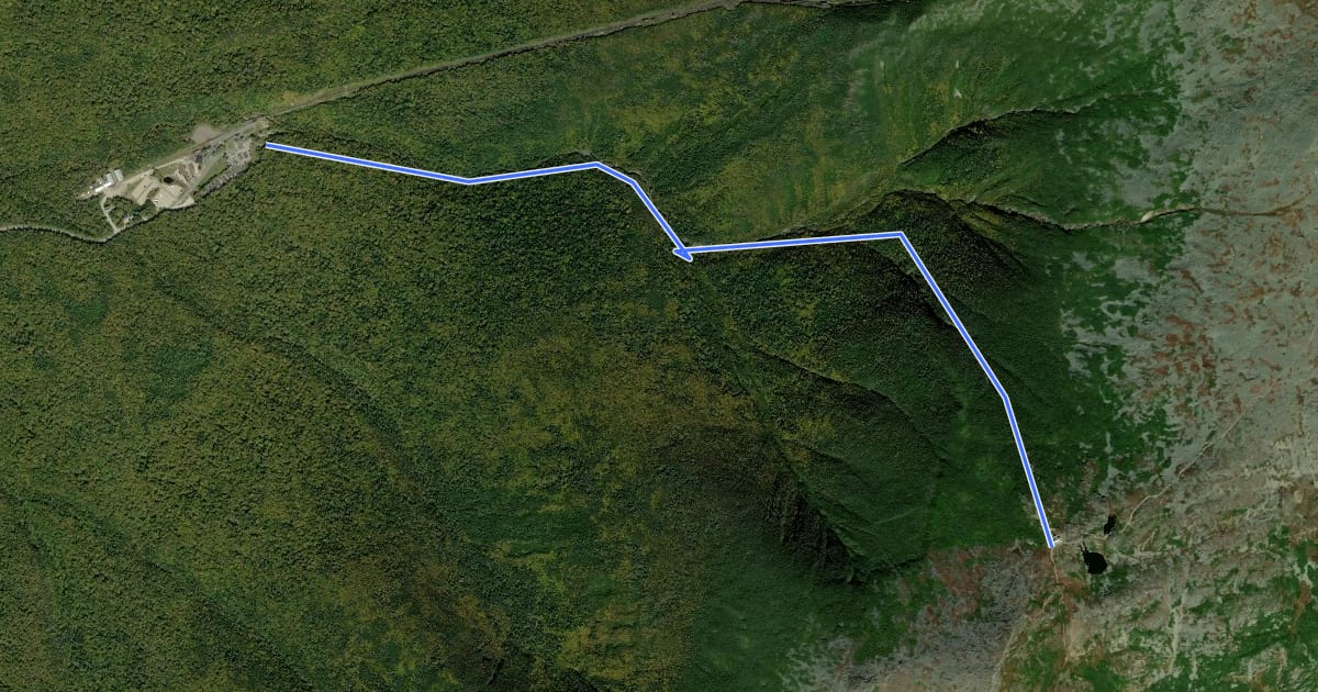 Маршрут Ammonoosuc Ravine Trail на спутниковом снимке