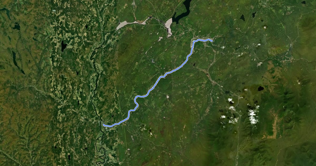 Маршрут Ammonoosuc Recreational Trail на спутниковом снимке