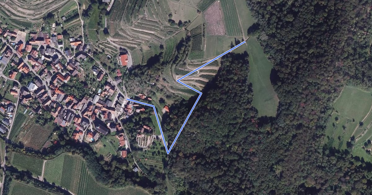 Маршрут Amolterer Heide - Amoltern Rebstock на спутниковом снимке