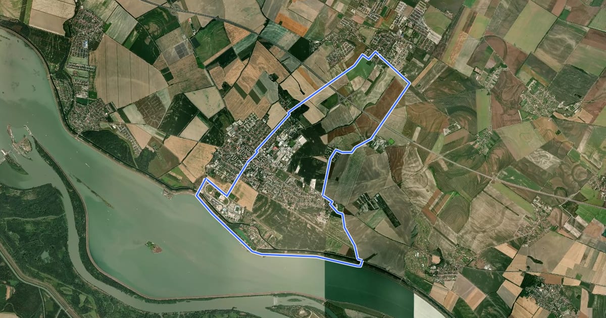 Маршрут Šamorínsky cyklookruh на спутниковом снимке