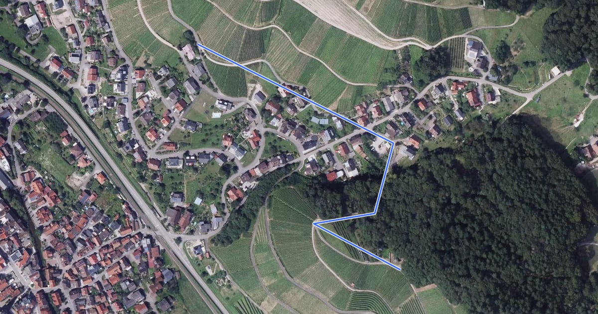 Маршрут Amselweg - Langenberg на спутниковом снимке