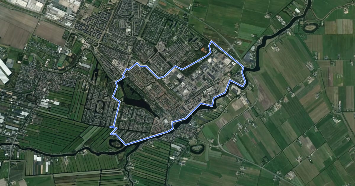 Маршрут Amsteldijkroute на спутниковом снимке