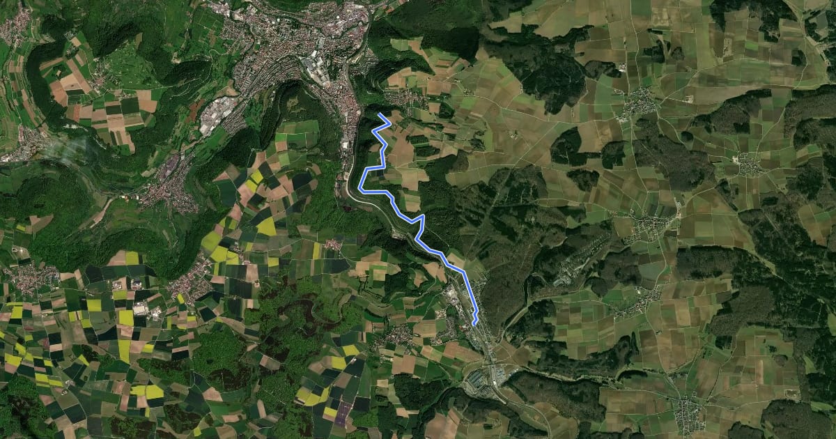 Маршрут Amstetten- Geislingen (Ödenturm) на спутниковом снимке