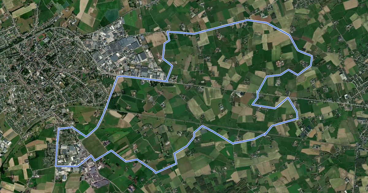 Маршрут Amusant Platteland (gele route) на спутниковом снимке