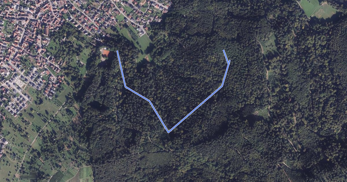 Маршрут An den Eichen - Zunsweier Waldsportplatz на спутниковом снимке