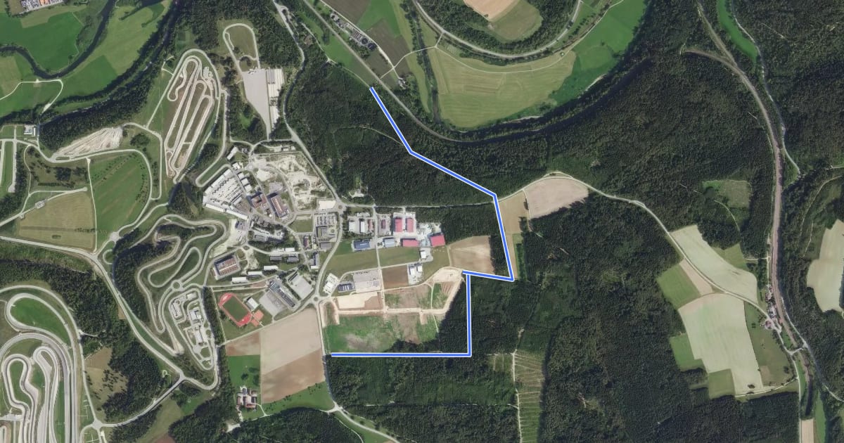 Маршрут An der Donauversinkung - Pfaffenwinkel на спутниковом снимке