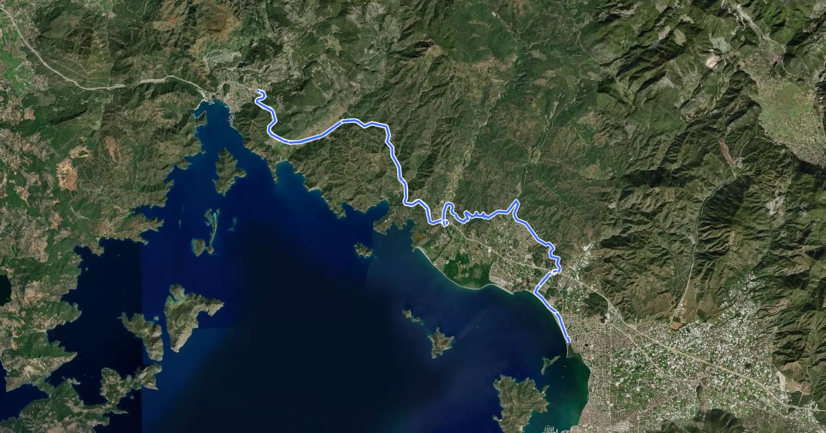 Маршрут AN11 Göcek - Fethiye на спутниковом снимке