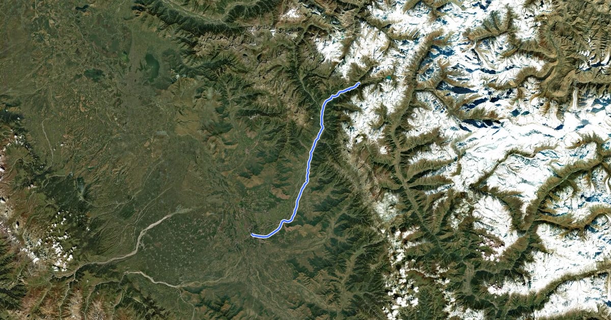 Маршрут Anantnag to Chandawari на спутниковом снимке