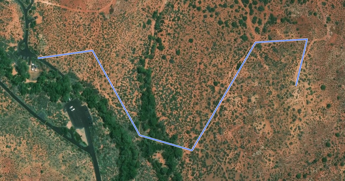 Маршрут Anasazi на спутниковом снимке