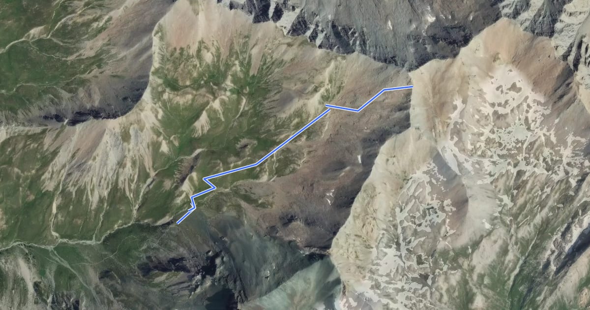 Маршрут Ancienne Cabane des Douanes - Col de la Cula на спутниковом снимке