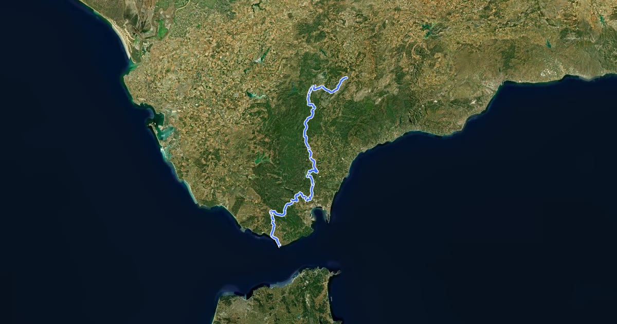 Маршрут Andalucía (Province of Cádiz) на спутниковом снимке