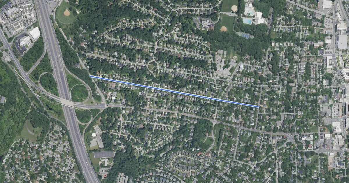 Маршрут Anderson Avenue на спутниковом снимке