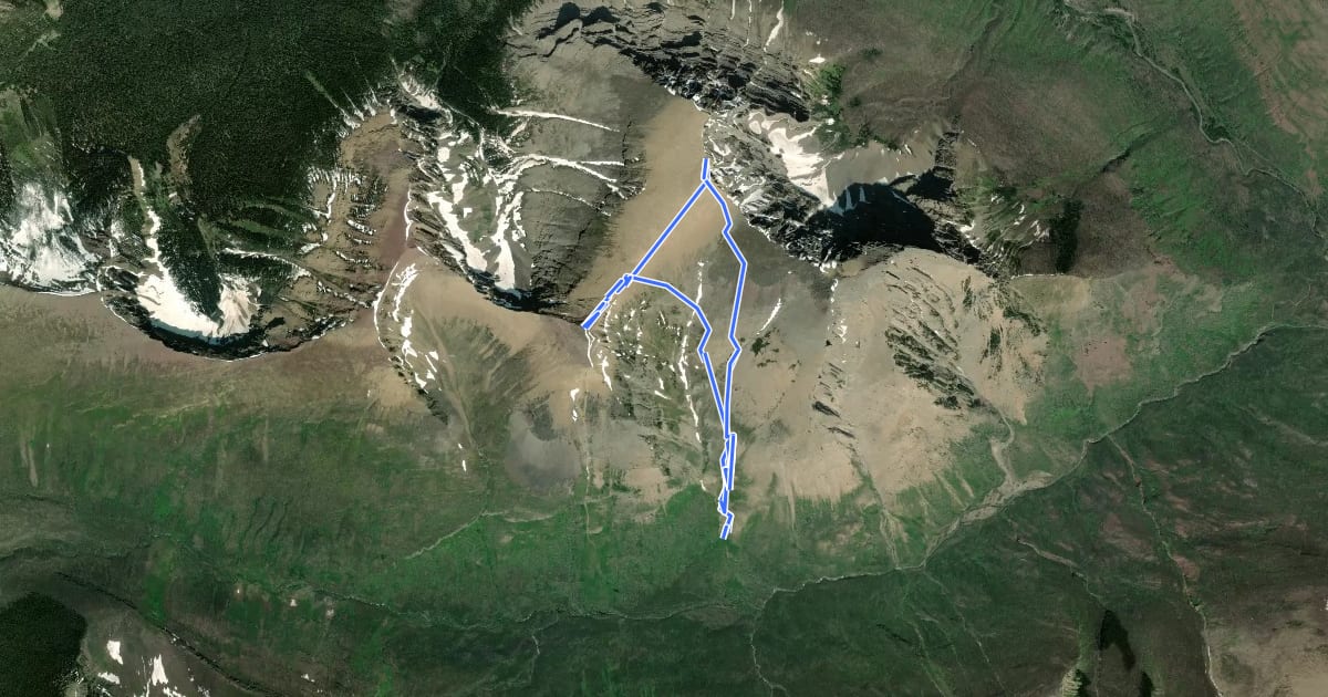 Маршрут Anderson Peak Route на спутниковом снимке