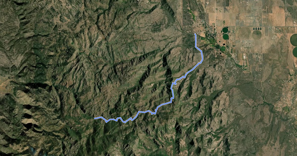 Маршрут Anderson Valley Trail на спутниковом снимке