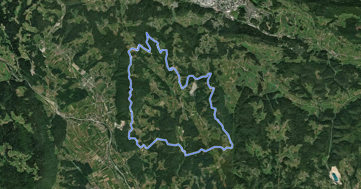 Маршрут Andraška pot на спутниковом снимке