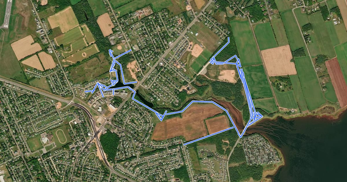 Маршрут Andrews Pond Nature Trails на спутниковом снимке